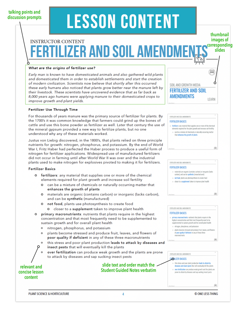 CCPLT06.2 Fertilizer and Soil Amendments, Plant Science Complete Curriculum