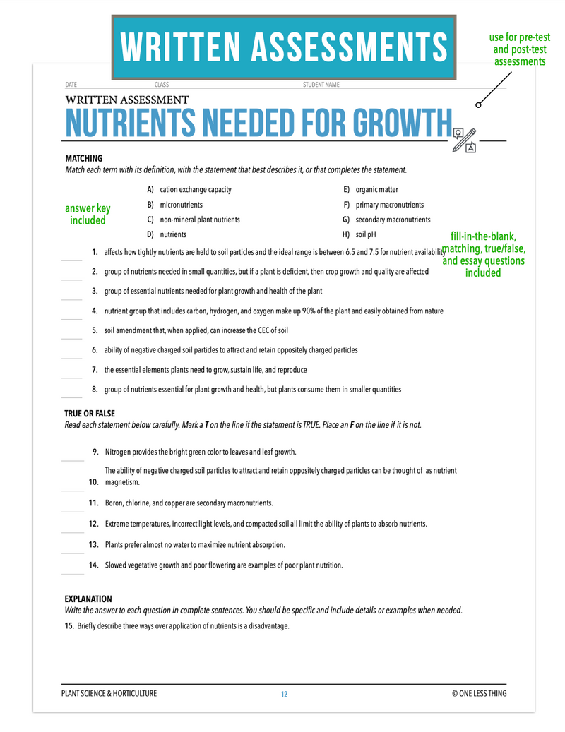 Load image into Gallery viewer, CCPLT07.1 Nutrients and Growth, Plant Science Complete Curriculum