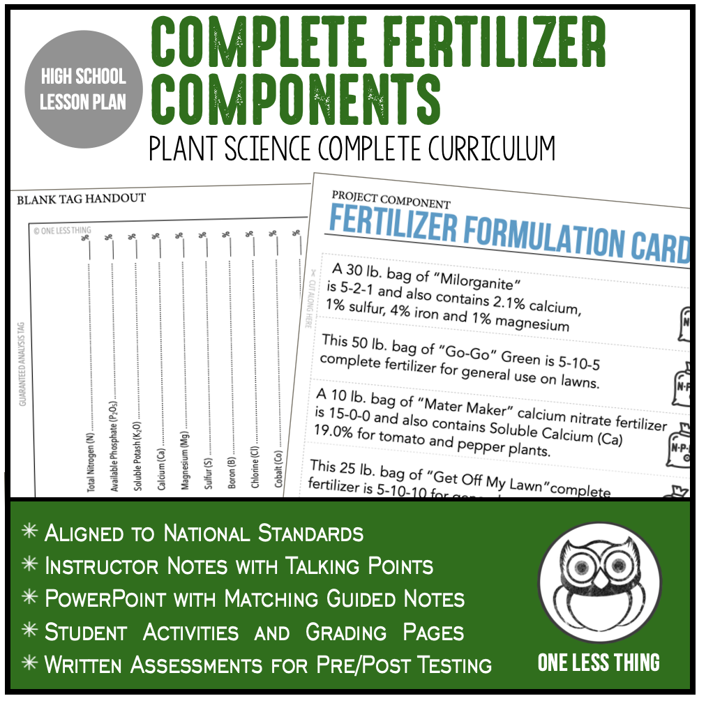 plant fertilizer components CCPLT08.1 Complete Fertilizer Components, Plant Science Complete Curriculum