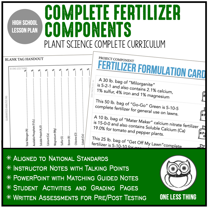 Load image into Gallery viewer, CCPLT08.1 Complete Fertilizer Components, Plant Science Complete Curriculum