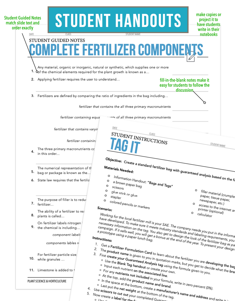 Load image into Gallery viewer, CCPLT08.1 Complete Fertilizer Components, Plant Science Complete Curriculum