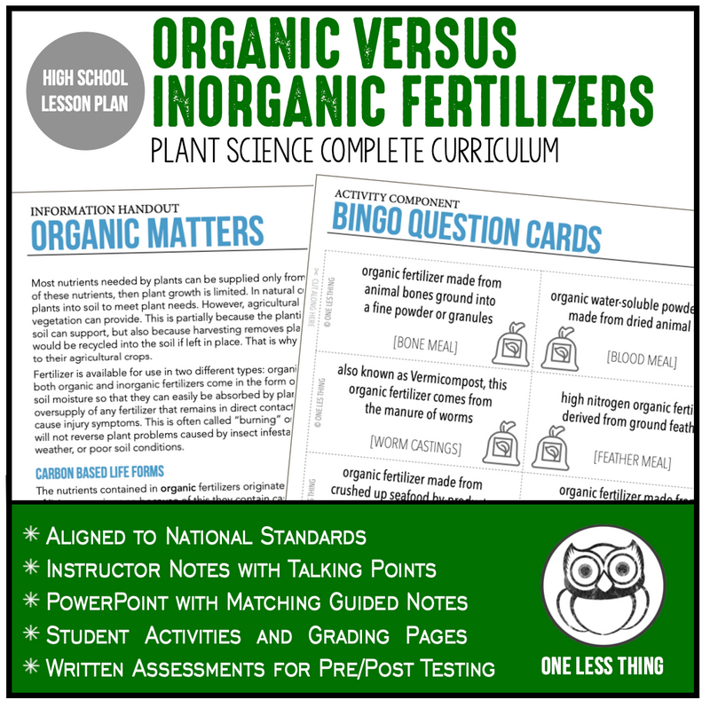 Load image into Gallery viewer, CCPLT08.2 Organic vs Inorganic Fertilizers, Plant Science Complete Curriculum