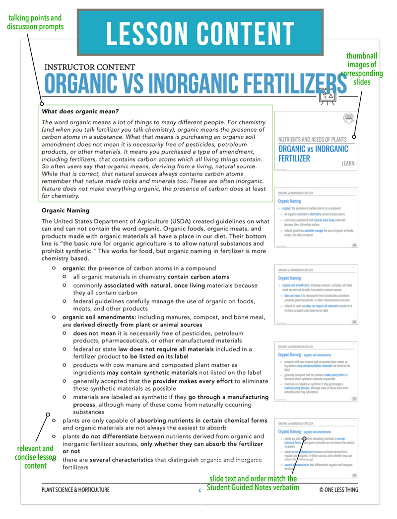 Load image into Gallery viewer, CCPLT08.2 Organic vs Inorganic Fertilizers, Plant Science Complete Curriculum