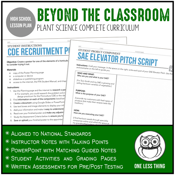 CCPLT01.2 Beyond the Classroom, Plant Science Complete Curriculum