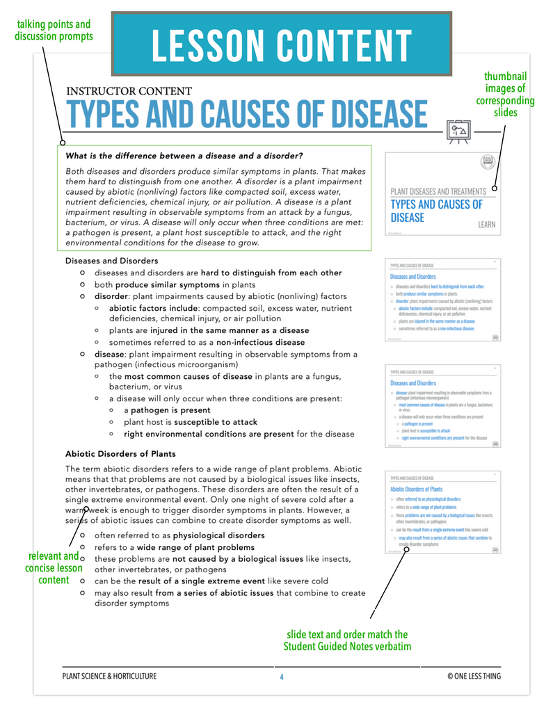 CCPLT11.1 Types and Causes of Disease, Plant Science Complete Curriculum