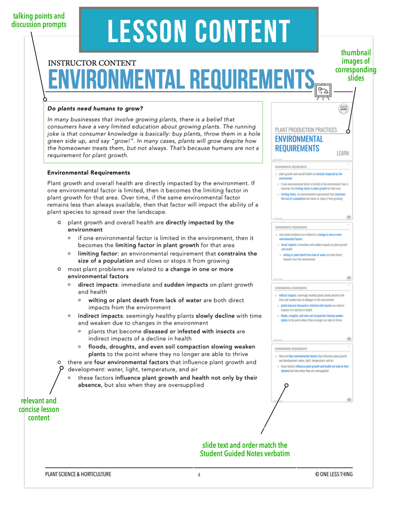 CCPLT12.1 Environmental Requirements, Plant Science Complete Curriculum