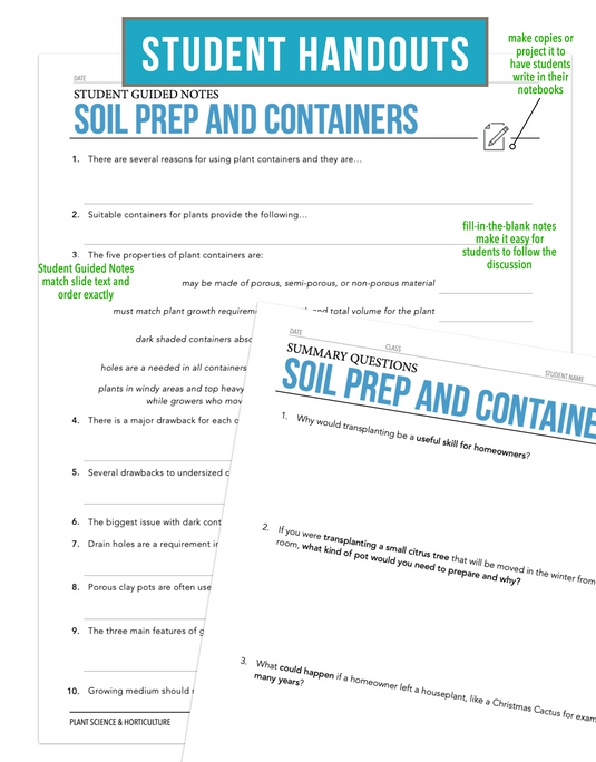 CCPLT12.2 Soil Prep and Containers, Plant Science Complete Curriculum