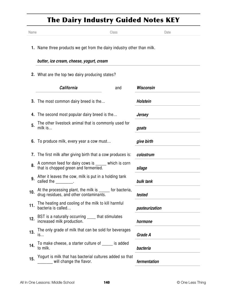 Load image into Gallery viewer, 6-12 The Dairy Industry, Lesson Plan Download