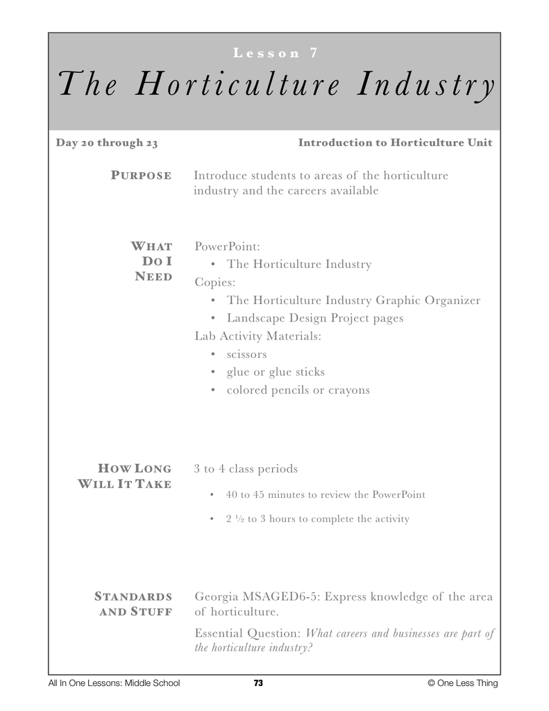Load image into Gallery viewer, 6-07 The Horticulture Industry, Lesson Plan Download