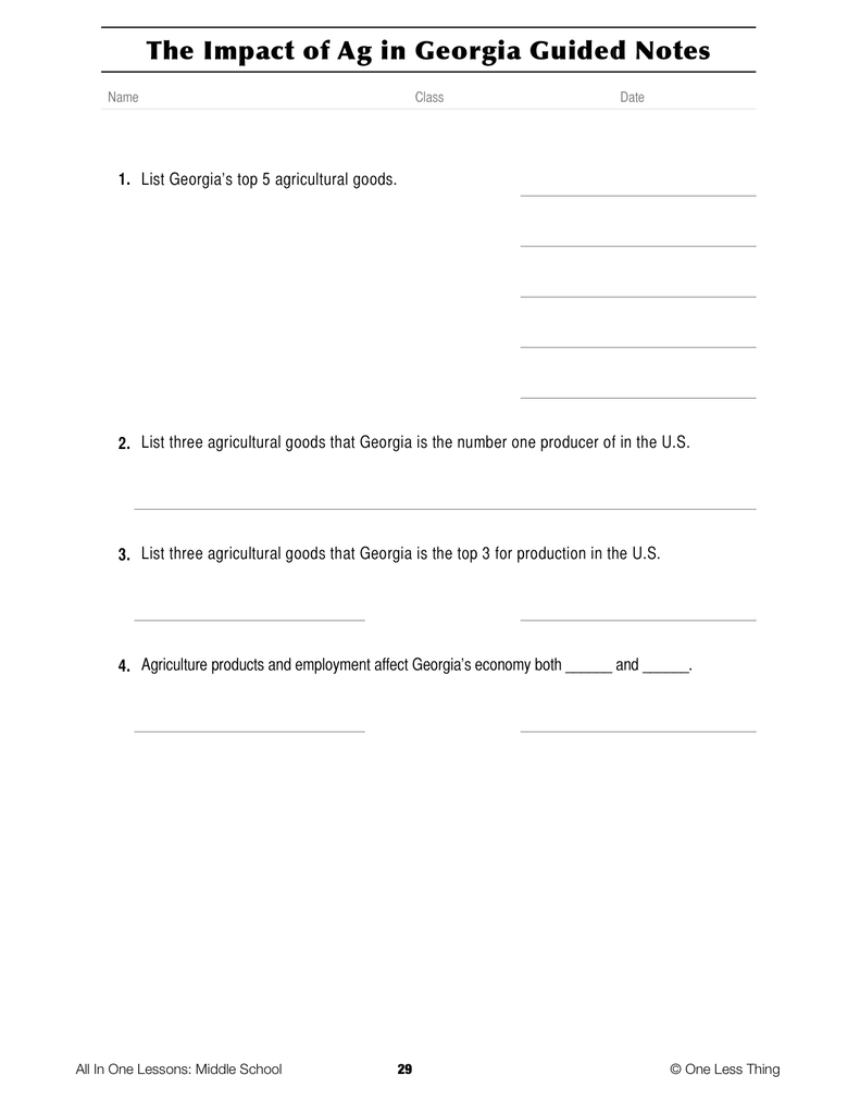 Load image into Gallery viewer, 7-03 Impact of Ag in Georgia, Lesson Plan Download