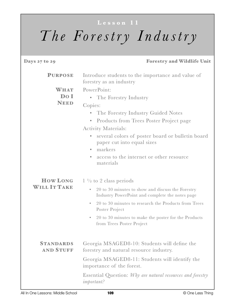 Load image into Gallery viewer, 8-11 The Forestry Industry, Lesson Plan Download