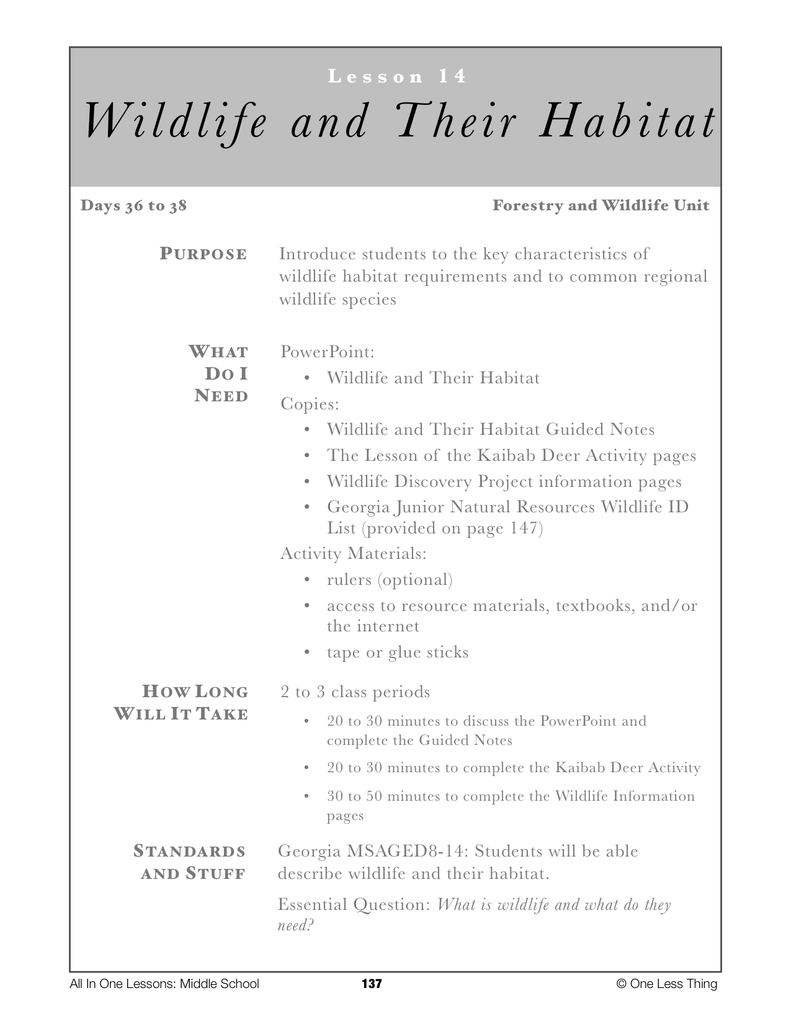 Load image into Gallery viewer, 8-14 Wildlife and Their Habitat, Lesson Plan Download