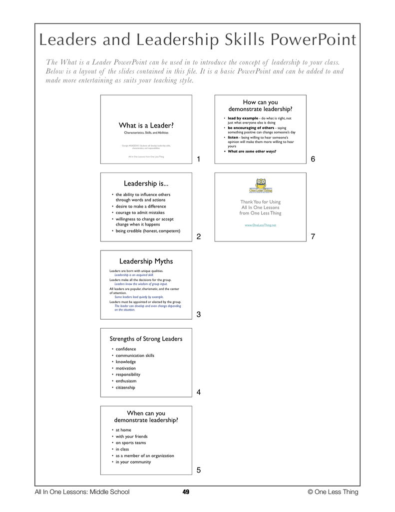 8-04 Leaders and Leadership, Lesson Plan Download
