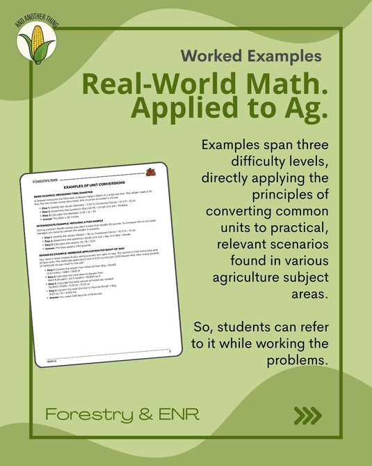 And Another Thing MATH APPLICATION, Forestry ENR CONVERSIONS (ANNUAL)