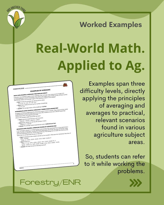 And Another Thing MATH APPLICATION, Forestry ENR AVERAGES (ANNUAL)