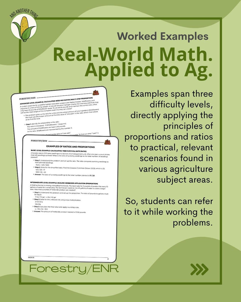 Load image into Gallery viewer, And Another Thing MATH APPLICATION, Forestry ENR RATIOS (ANNUAL)
