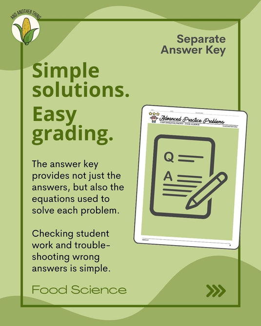 And Another Thing MATH APPLICATION, Food Science PROFIT (ANNUAL)