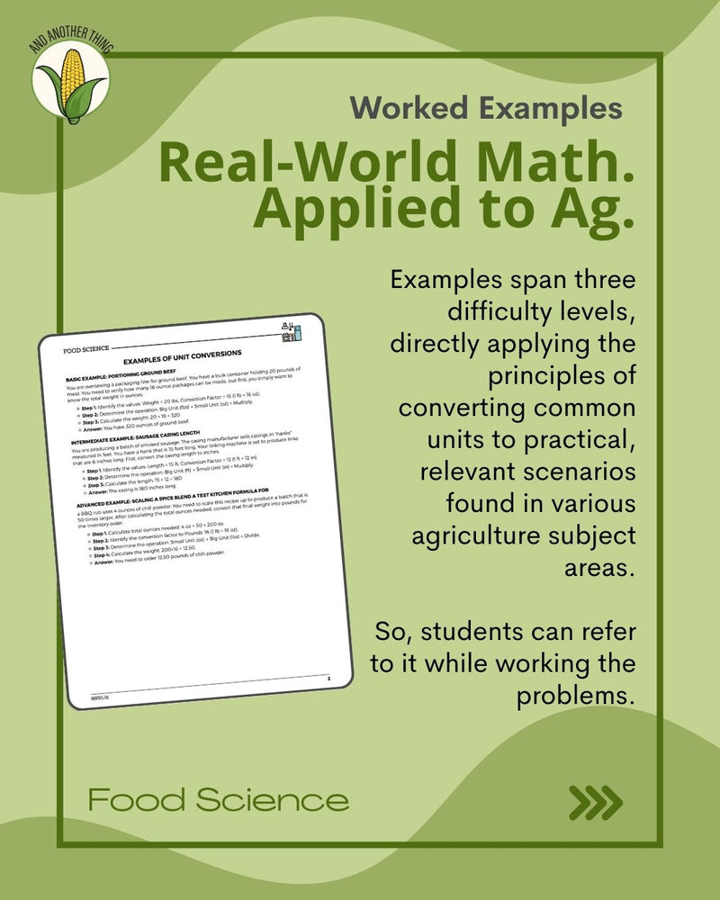 Load image into Gallery viewer, And Another Thing MATH APPLICATION, Food Science UNIT CONVERSIONS (ANNUAL)
