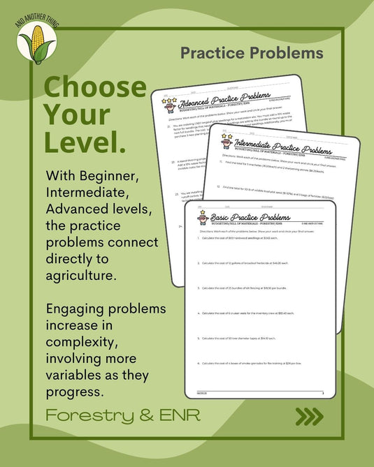 And Another Thing MATH APPLICATION, Forestry ENR BUDGETING AND BILL OF MATERIALS (ANNUAL)