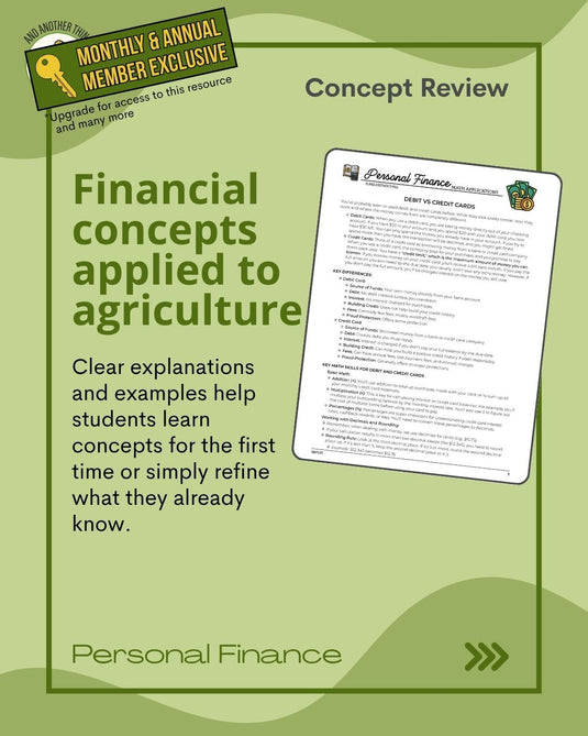 And Another Thing MATH APPLICATION, Personal Finance DEBIT VS CREDIT CARDS (MONTHLY)