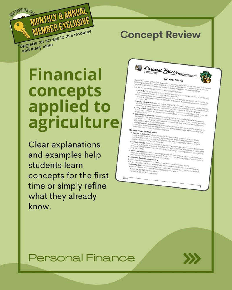 Load image into Gallery viewer, And Another Thing MATH APPLICATION, Personal Finance BANKING BASICS (ANNUAL)
