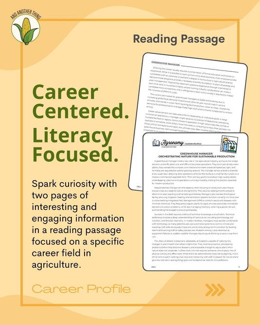 And Another Thing CAREER PROFILE, Greenhouse Manager (ANNUAL)