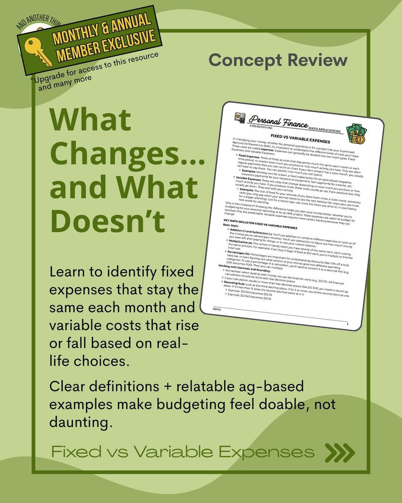 Load image into Gallery viewer, And Another Thing MATH APPLICATION, Personal Finance EXPENSES (ANNUAL)
