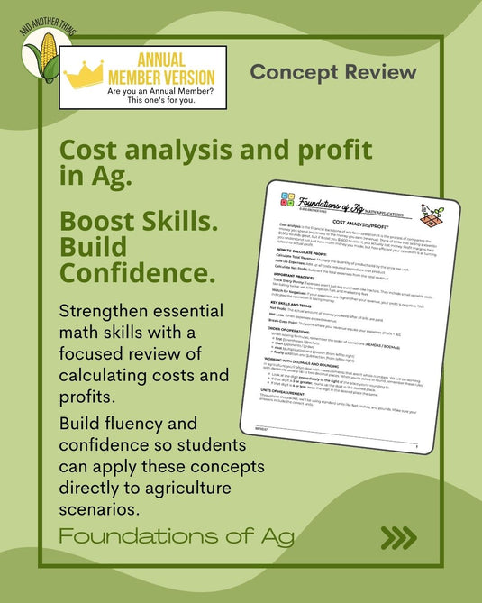 And Another Thing MATH APPLICATION, Foundations of Ag PROFIT (ANNUAL)