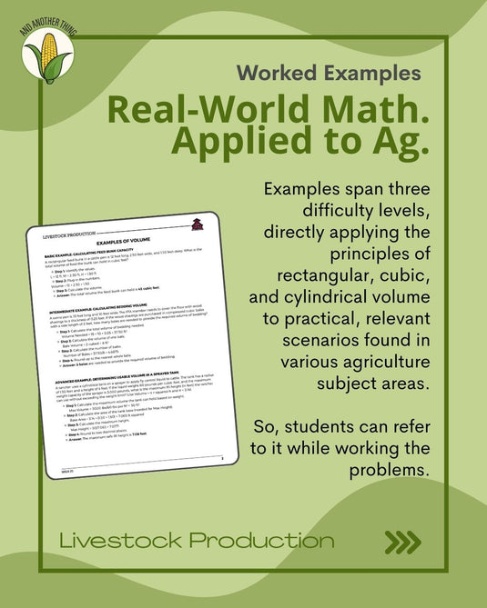 And Another Thing MATH APPLICATION, Livestock Production VOLUME (ANNUAL)
