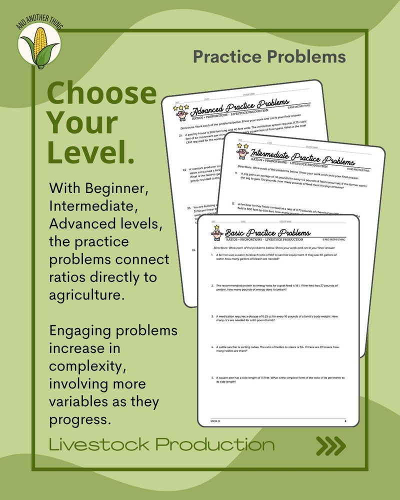 Load image into Gallery viewer, And Another Thing MATH APPLICATION, Livestock Production RATIOS (ANNUAL)

