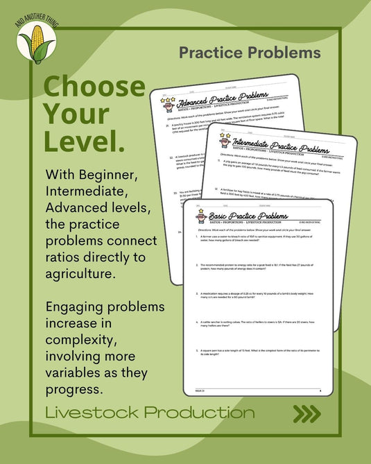 And Another Thing MATH APPLICATION, Livestock Production RATIOS (ANNUAL)