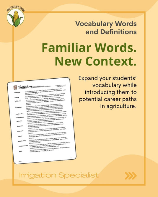 And Another Thing CAREER PROFILE, Irrigation Specialist (ANNUAL)