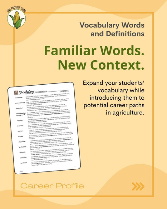 And Another Thing CAREER PROFILE, Greenhouse Manager (ANNUAL)