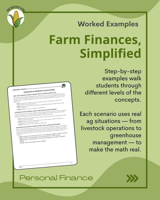 And Another Thing MATH APPLICATION, Personal Finance BANKING BASICS (MONTHLY)