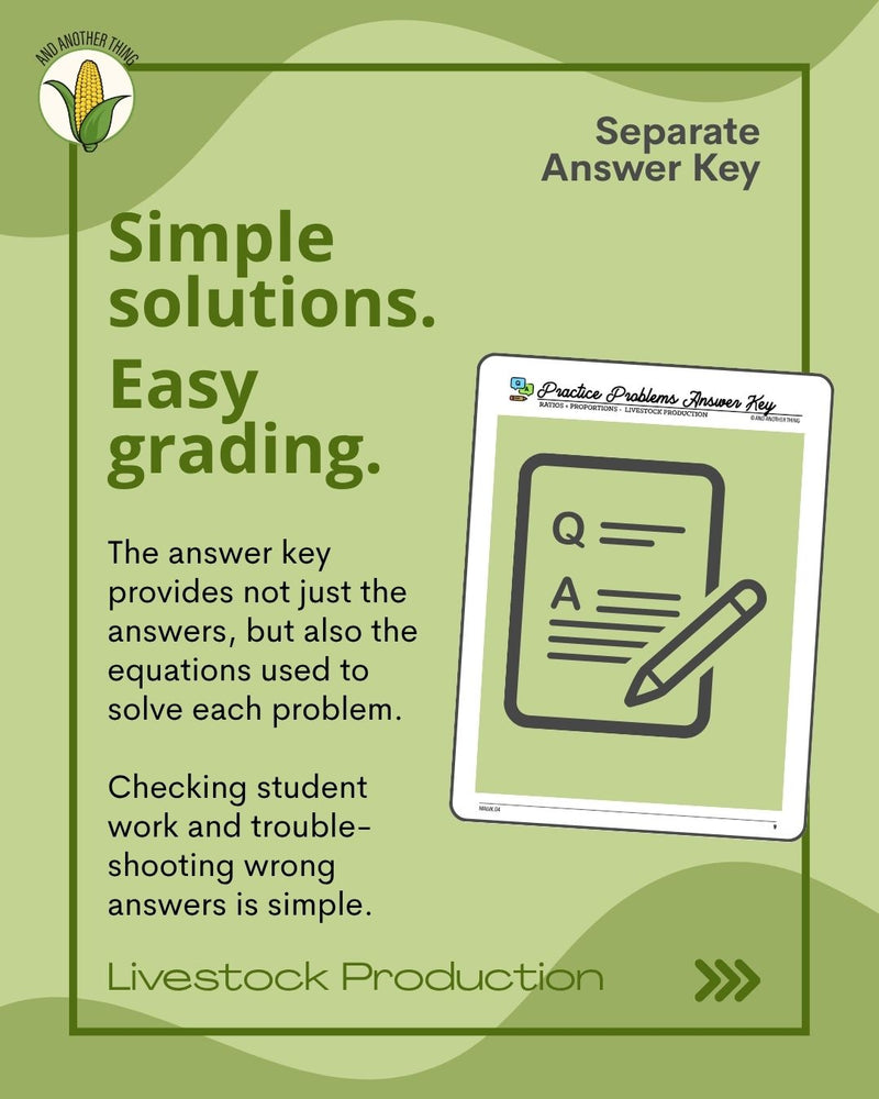 Load image into Gallery viewer, And Another Thing MATH APPLICATION, Livestock Production RATIOS (ANNUAL)

