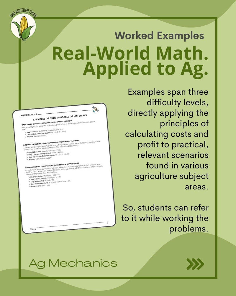 Load image into Gallery viewer, And Another Thing MATH APPLICATION, Ag Mechanics BUDGETING AND BILL OF MATERIALS (ANNUAL)
