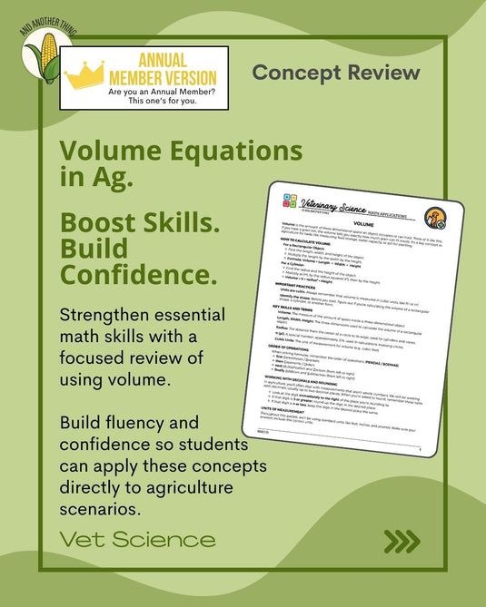 And Another Thing MATH APPLICATION, Vet Science VOLUME (ANNUAL)