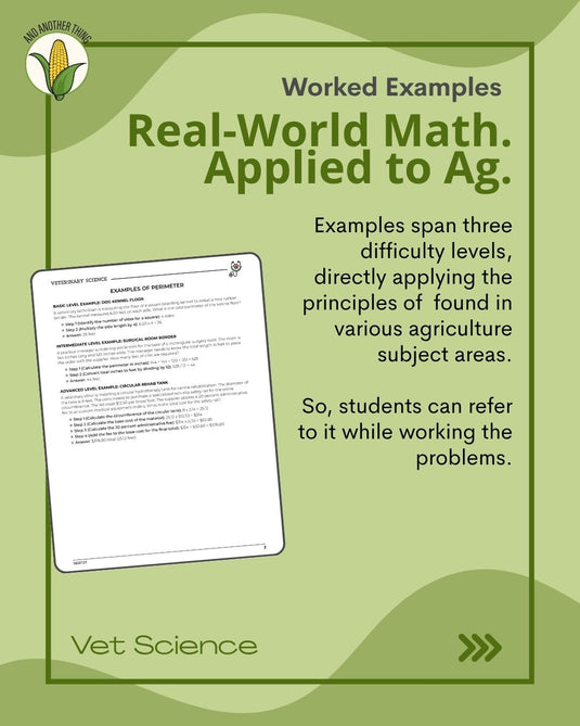 And Another Thing MATH APPLICATION, Vet Science PERIMETER (ANNUAL)