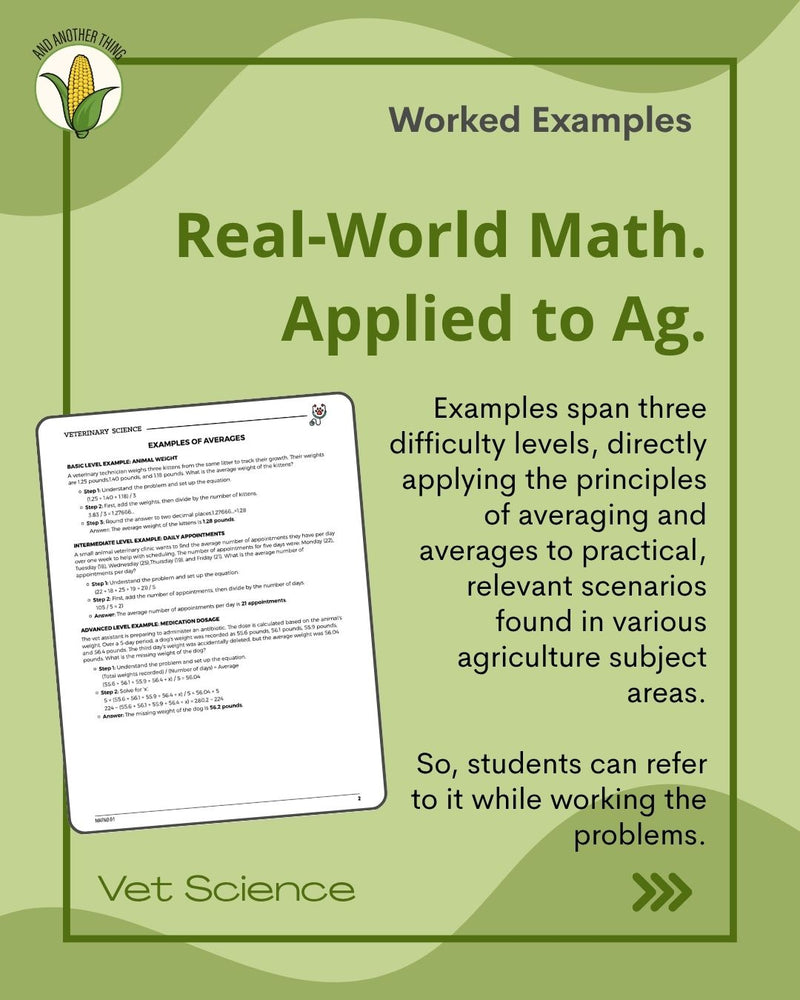 Load image into Gallery viewer, And Another Thing MATH APPLICATION, Vet Science AVERAGES (ANNUAL)
