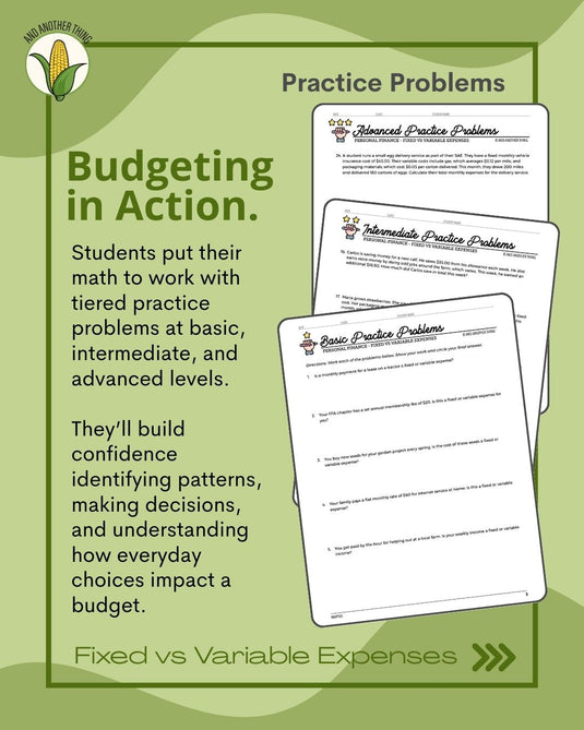 And Another Thing MATH APPLICATION, Personal Finance EXPENSES (ANNUAL)