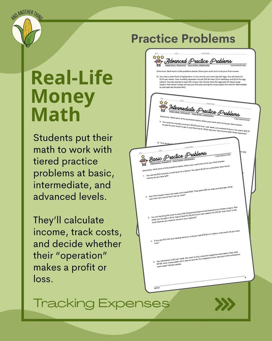 And Another Thing MATH APPLICATION, Personal Finance TRACKING SPENDING (ANNUAL)