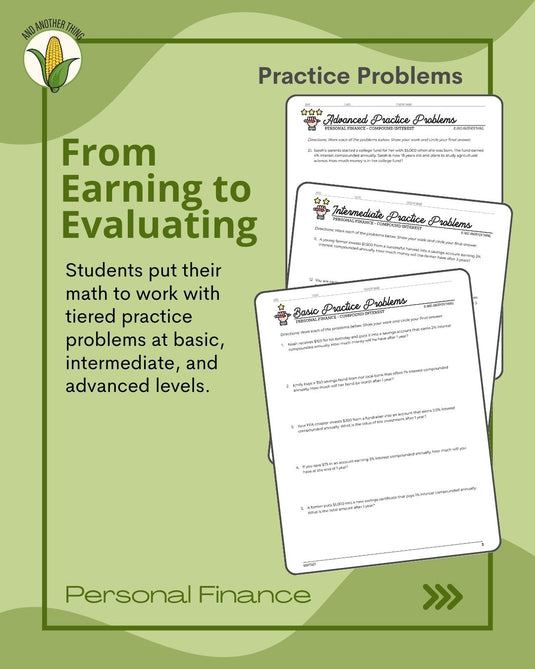 And Another Thing MATH APPLICATION, Personal Finance COMPOUND INTEREST (ANNUAL)