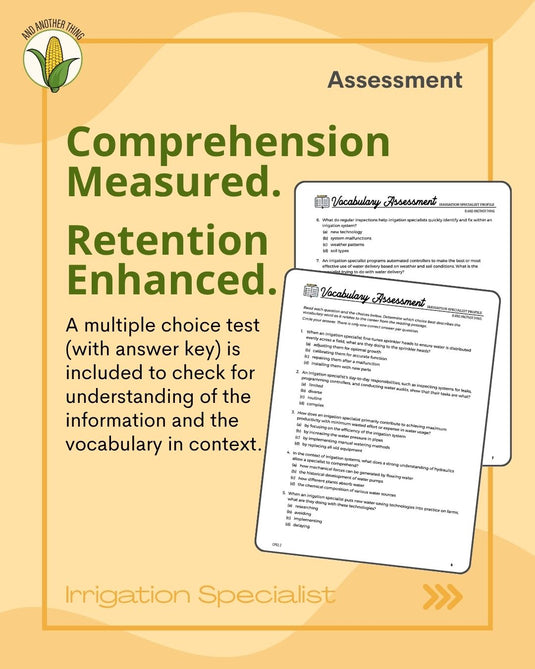 And Another Thing CAREER PROFILE, Irrigation Specialist (ANNUAL)