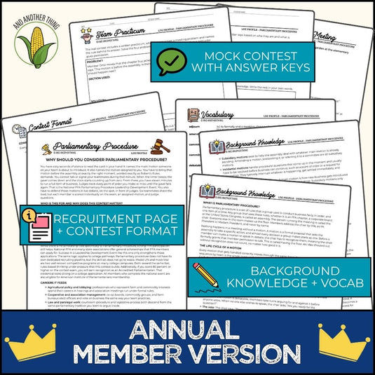 And Another Thing CDE SPOTLIGHT, Parliamentary Procedure (ANNUAL)