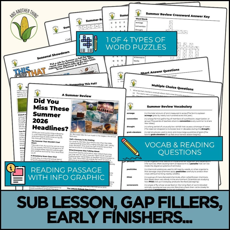 Load image into Gallery viewer, And Another Thing CURRENT EVENTS, Summer Review (WEEKLY)

