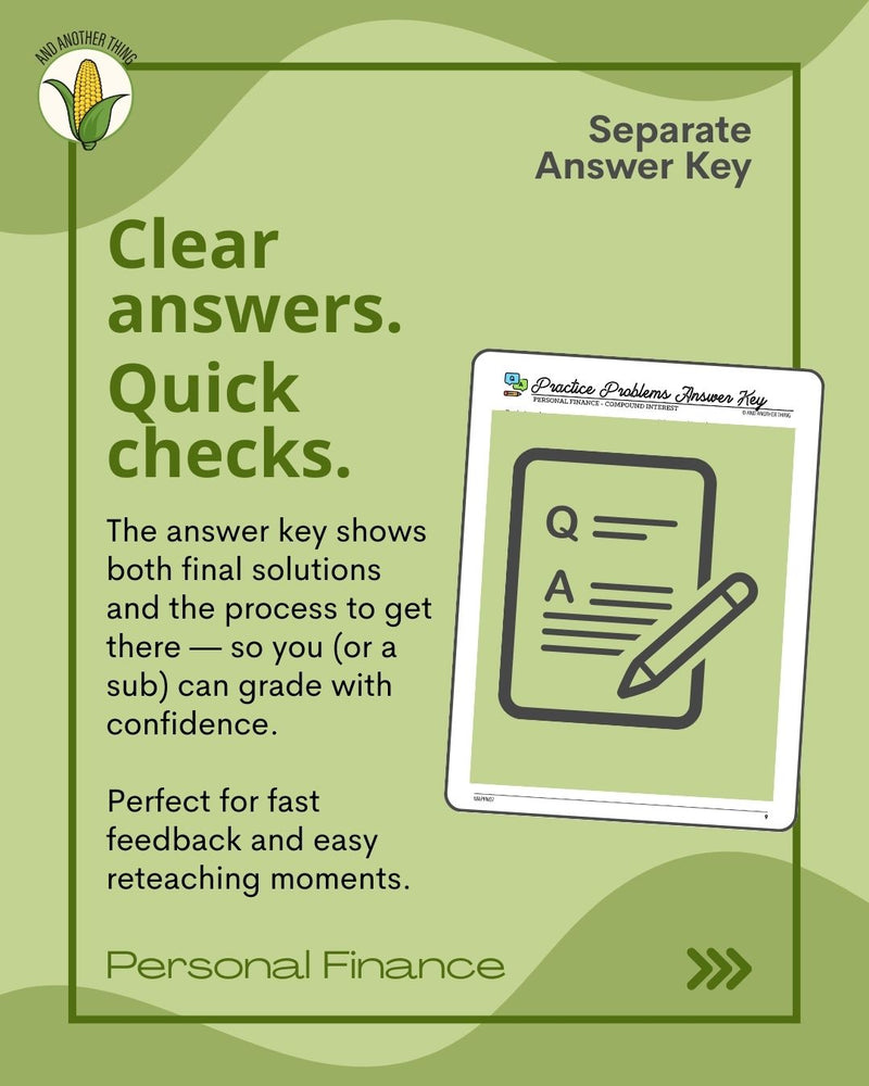 Load image into Gallery viewer, And Another Thing MATH APPLICATION, Personal Finance COMPOUND INTEREST (MONTHLY)
