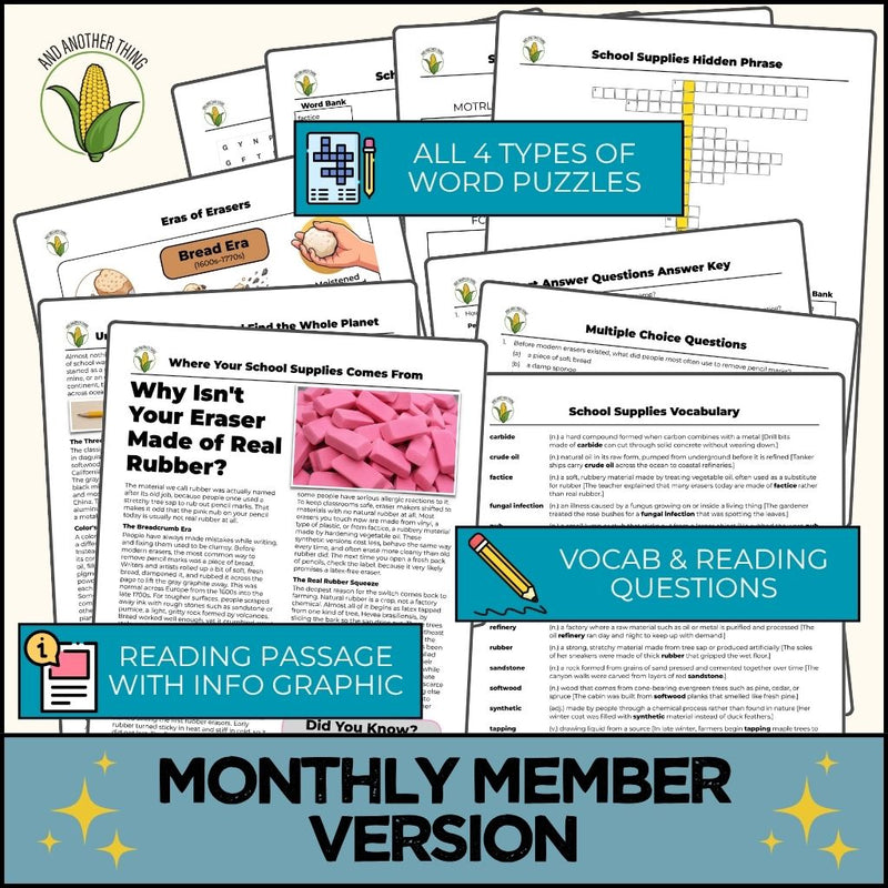 Load image into Gallery viewer, And Another Thing CURRENT EVENTS, School Supplies (MONTHLY)
