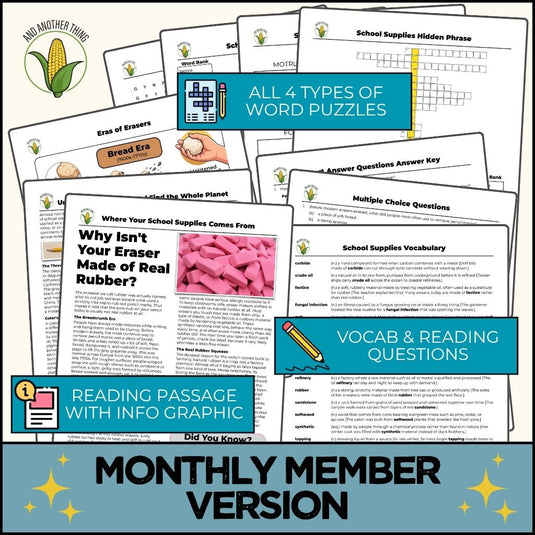 And Another Thing CURRENT EVENTS, School Supplies (MONTHLY)
