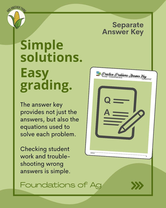 And Another Thing MATH APPLICATION, Foundations of Ag VOLUME (ANNUAL)