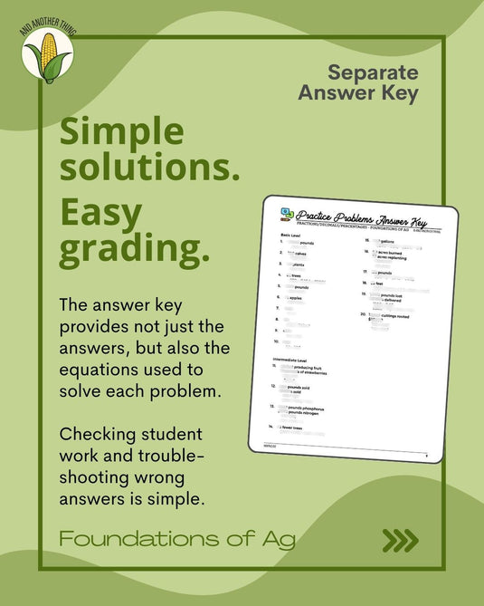 And Another Thing MATH APPLICATION, Foundations of Ag PERCENTAGES (ANNUAL)